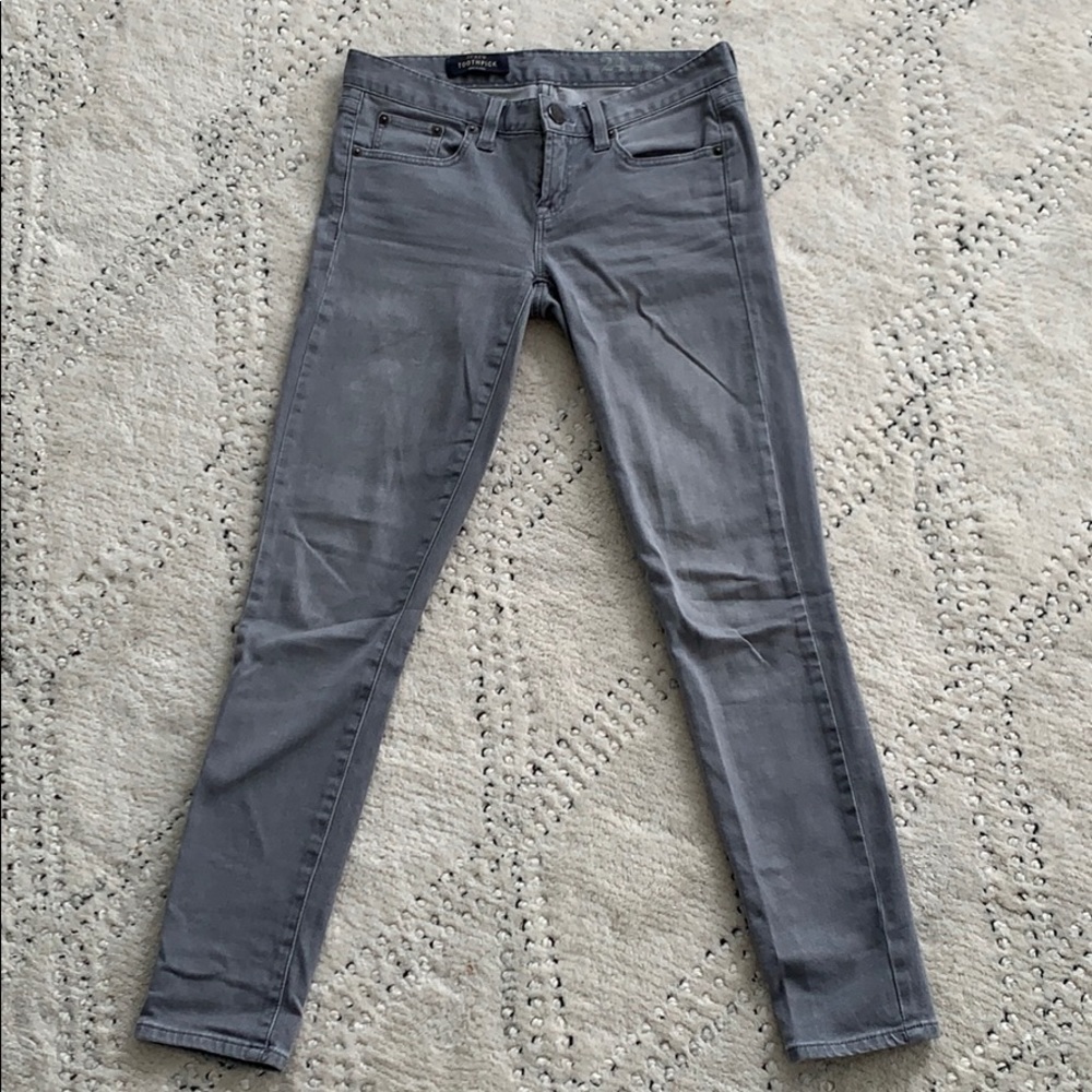 J. Crew Toothpick Jeans in grey denim